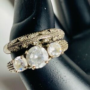 Vintage Sterling Wedding Ring Set
